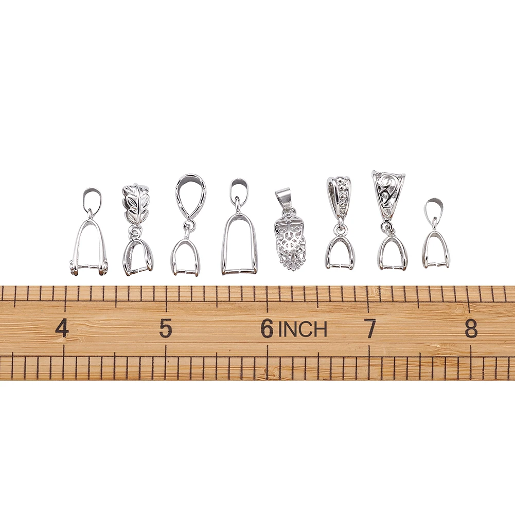 pandahall 1box Brass Ice Pick Pinch Bails Necklace Pendant Clip Hook Connector for Jewelry Making DIY Accessories Findings