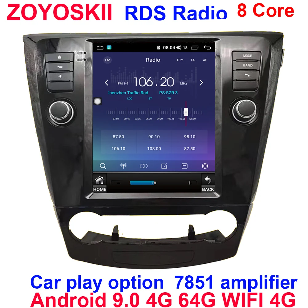 ZOYOSKII Android 9 0 10 4 &quotвертикальный экран Тесла стиль автомобиля GPS Мультимедиа Радио