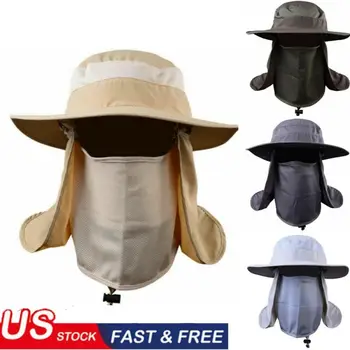 

Outdoor Fishing Hat Sun Protection Neck Face Flap Cap Wide Brim Tactical Boonie Hat Military Camo Bucket Sun Fishing Bush Booney