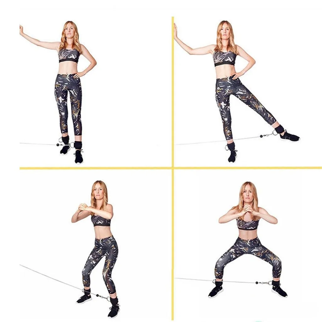 HIINST Ankle Straps Pedal Rope Ankle Buckle Leg Workout Fitness Gear Leg Puley Bodybuid Sports Support Weight-assisted Belt 319