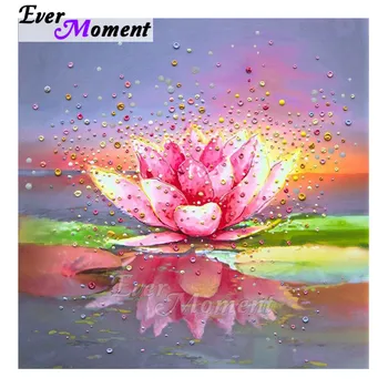 

Ever Moment Diamond Painting Cross Stitch Full Drill Square Beautiful Flower Lotus Mosaic Picture Paint By Diamonds Craft 5L602