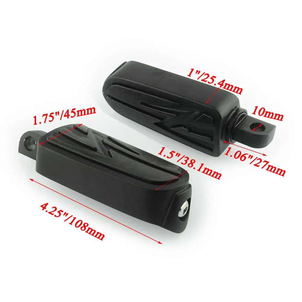 Male Mount Motorcycle Rubber Footrest Footpegs Floorboard For Harley Iron XL 883 1200 Street 750 500 Touring Custom Dyna Softail