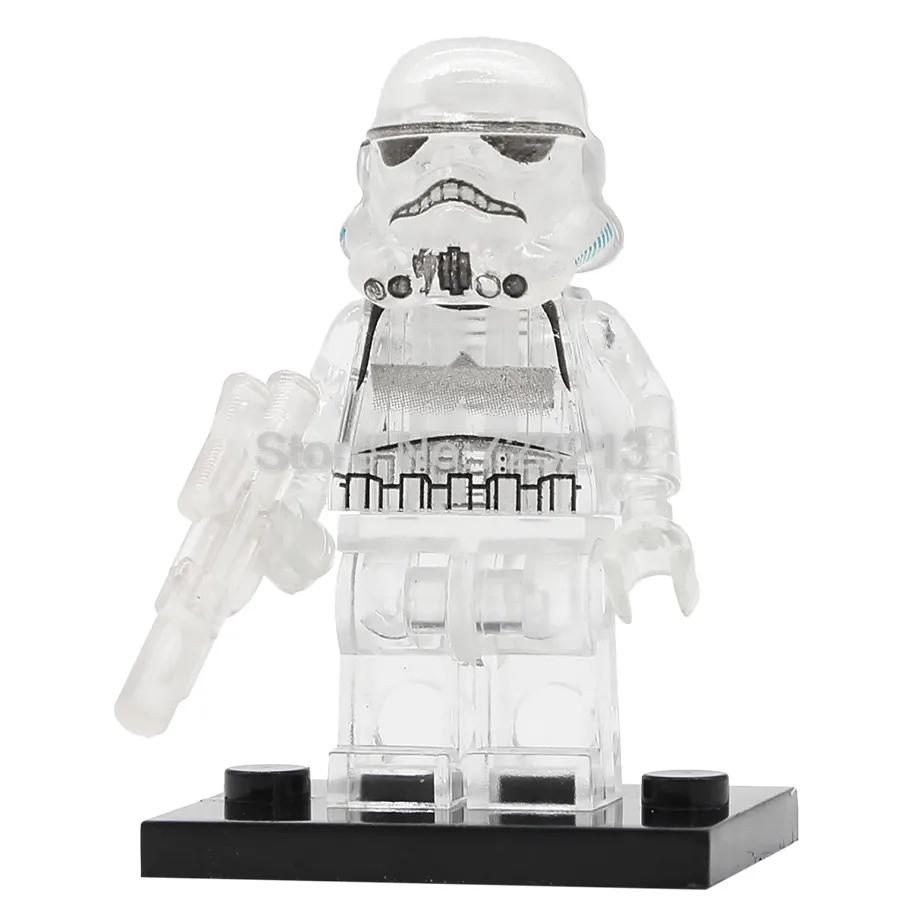 Мандалорское драже popping Boba Мандалорское одной продажи Star Wars рисунок Джанго Фетт pre vizsla Набор строительных блоков Модель бобба Фет игрушки - Цвет: Clear Trooper
