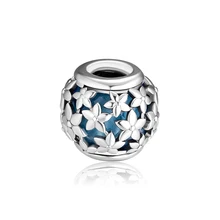 Подходит для Пандора амулеты Браслеты DAZZLING Daisies бусины с зеленым CZ 925 пробы серебряные ювелирные изделия