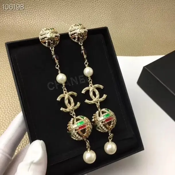Ретро Красный цветок кристалл круглый кулон кисточкой уха клип aretes de mujer модеран - Окраска металла: Золотое шампанское