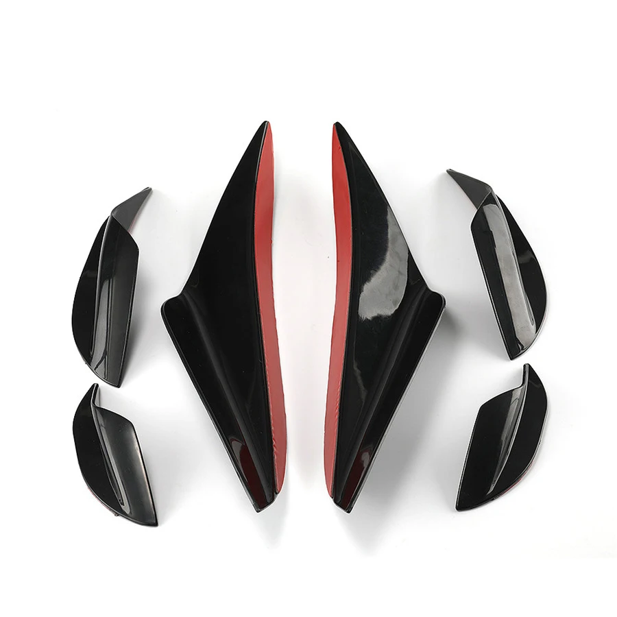 6Pcs Front Bumper Canards Fins Splitters Glossy Black Car Body Spoiler Kit For BMW E90 E92 E93 M3 2005-2012
