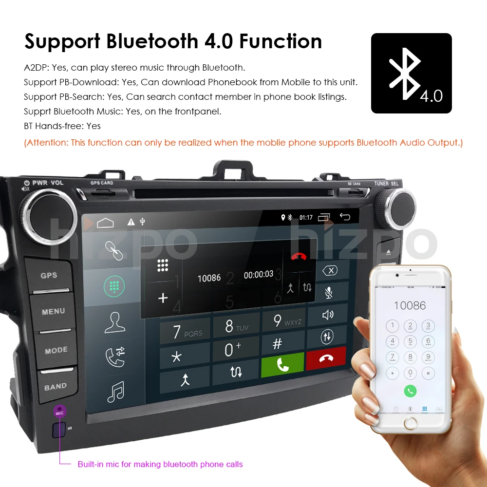 Perfect 8" 2Din Android 9.0 Car DVD GPS Player For Toyota Corolla 2007-2011 Bluetooth WIFI OBD2 Touch Screen 4-Core +Map+Free Camera 13