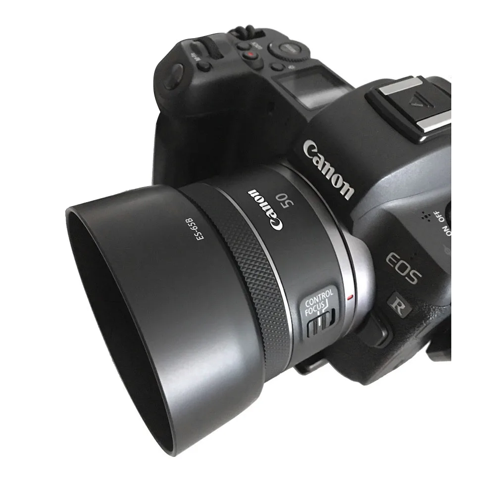 

ES65B Camera Lens Hood ES-65B Sun Shade Cover for Canon EOS R RP R5 R6 With RF 50mm F1.8 STM 43mm Diameter Filter Lens