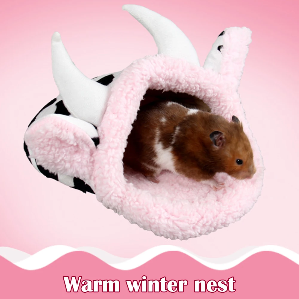 Pet Soft Warm Nest House Sleeping Bed For Hamster Cute Small Animals Plush Cage Mat Pet Hamster Sleeping Bed House