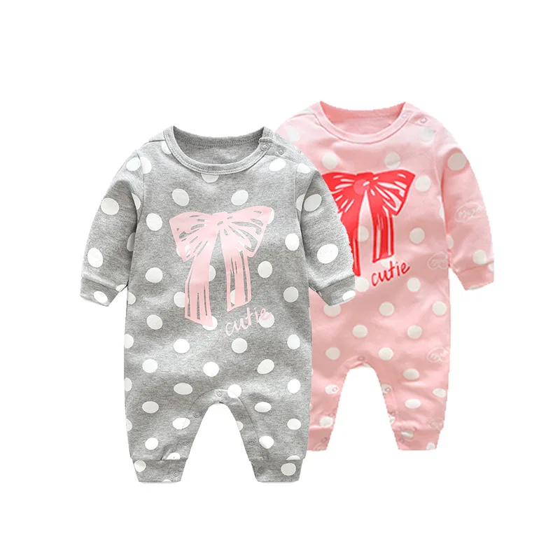 

Berrytime Clothes for Babies Autumn on Baby Girls Long Sleeve Leveling Feet Romper Crawling Clothes BH20049