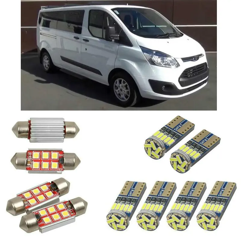 Внутренние светодиодные Автомобильные фары для Ford tourneo на заказ автобусные лампы для автомобилей номерной знак свет 8 шт