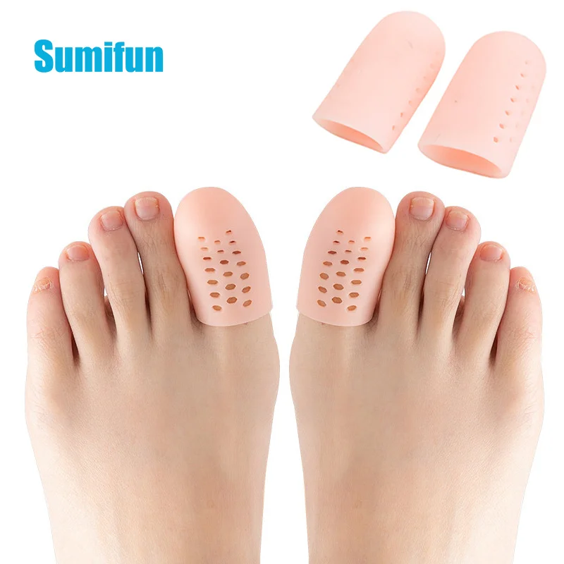 2pcs Big Toe Cover Toes Protection Foot Care Tool Adjustable Silicone Corrector Toes Anti Rubbing Breathable Protection Cover 2pcs toilet s eat rotary damper hydraulic soft close rotary damper hinge toilet cover mounting fixing connector torque damper