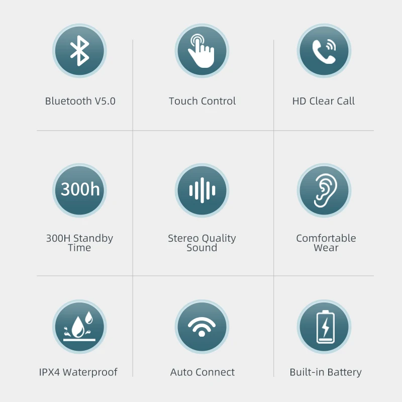 AWEI T29 TWS True Wireless Bluetooth Earphones With Mic Clean Stereo Sound Touch Control For Phone Laptop