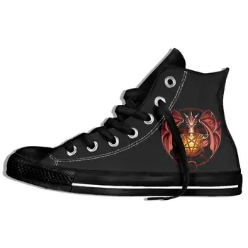 

Men's Casual Shoes Canvas Casual Shoes Novelty Design Dragons Customize Pattern Color High Top Lace Up Lightweight Footwear For