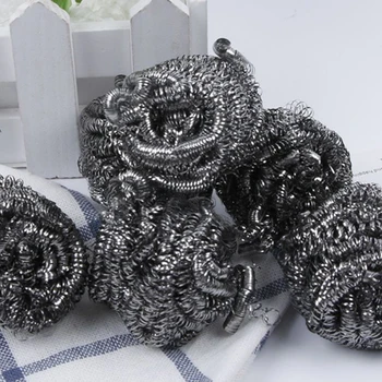 

Wholesale 100PC Stainless Steel Dish Cleaning Wire Ball Kitchen Pot Tableware Cleaner Scrub Rust Remover Dish Cleaning Tool