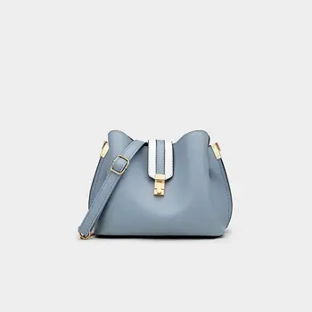 

Luxury Designer Style Patchwork Bucket Bags Long Chain Shoulder Strap Women Crossbody Bag 2020 Summer New Cheap Messenger Purse