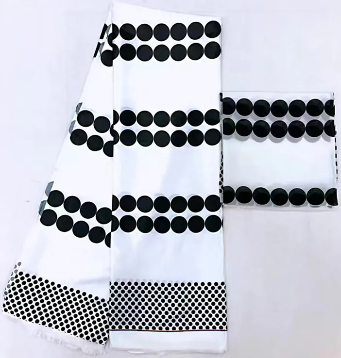 2+ 4 ярдов атласный шелк с шифоновой тканью мягкая африканская ткань для платья Анкара ткань Африканская восковая ткань нигерийская MO-N1 - Цвет: 15