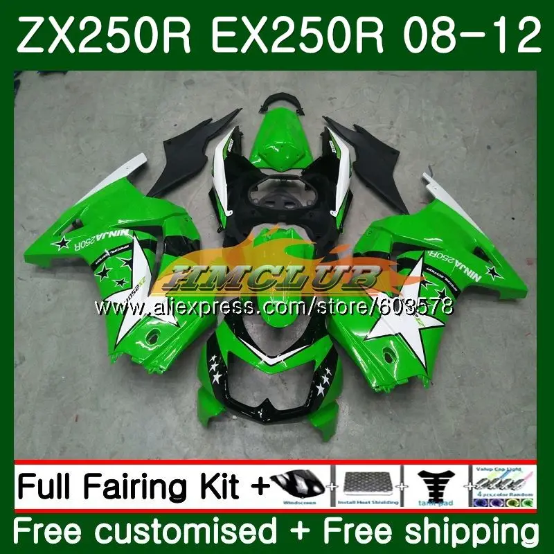 Body For KAWASAKI NINJA ZX-250R ZX250R 08 09 10 11 12 Light green 24CL.85 ZX 250R EX 250 EX250 2008 2009 2010 2011 2012 Fairing Body For KAWASAKI NINJA ZX-250R ZX250R 08 09 10 11 12 Light green 24CL.85 ZX 250R EX 250 EX250 2008 2009 2010 2011 2012 Fairing