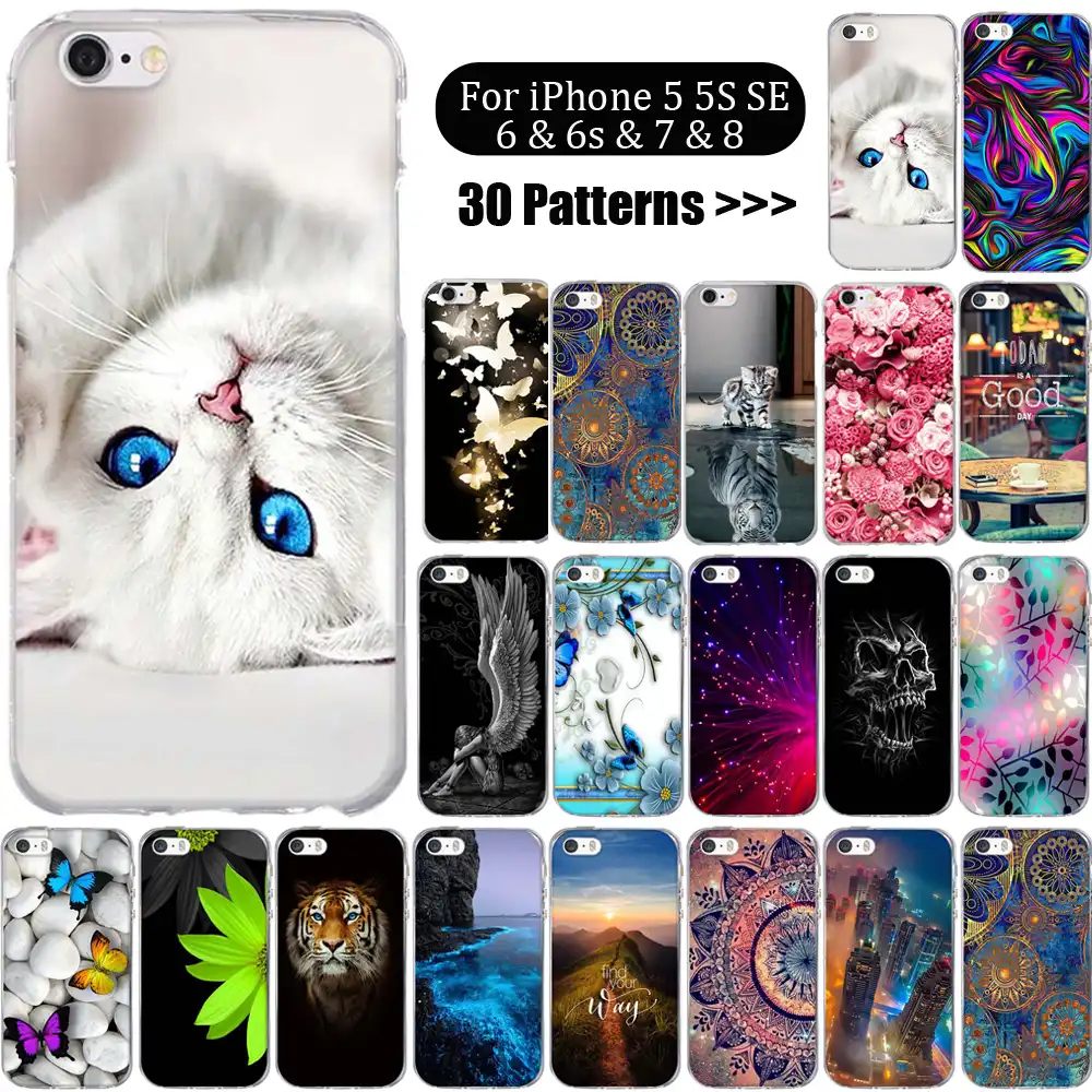 Silicone Cases For Iphone 6 6s 7 Phone Case For Iphone 5 5s Se Case 3d Pattern Soft Tpu Slim Cover For Iphone 7 6 6s 8 Phone Bag Case For Iphone Silicone Casecase For Iphone 6 Aliexpress