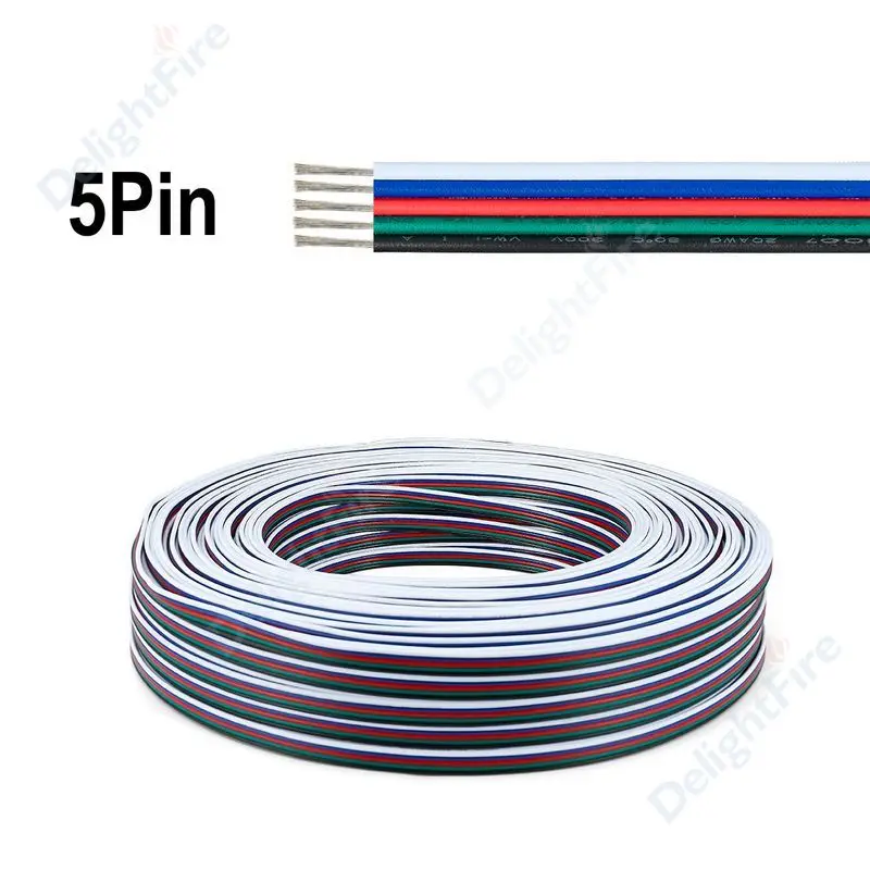 2/3/4/5/6 контактный Электрический провод 22 AWG 5/10/20/30/50/100 м Светодиодная лента