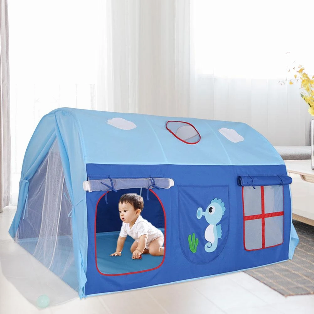 boy play tent indoor