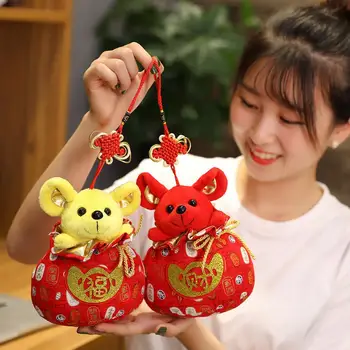 

2020 Year Mouse Year Kawaii China Lucky Bag Rat Plush Mouse In Tang Suit Soft Toys Chinese New Year Party Decoration Gift