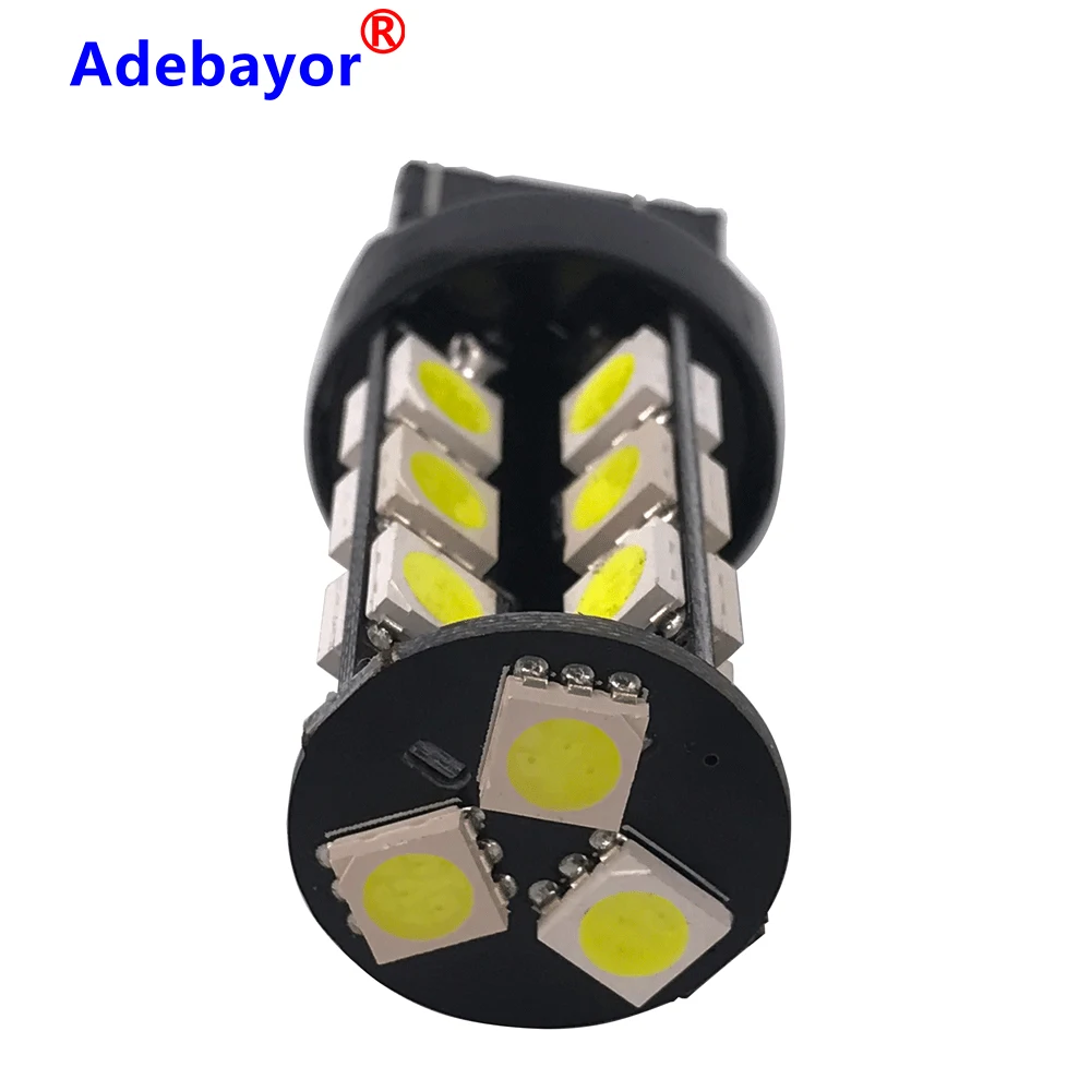 100 шт. 27SMD 5050 5050 W21/5 Вт безотказная Клинообразная лампа, белая автомобильная лампа, 12 В постоянного тока, светодиодный сигнальный сигнал заднего хода, декодирующий светильник заднего хода