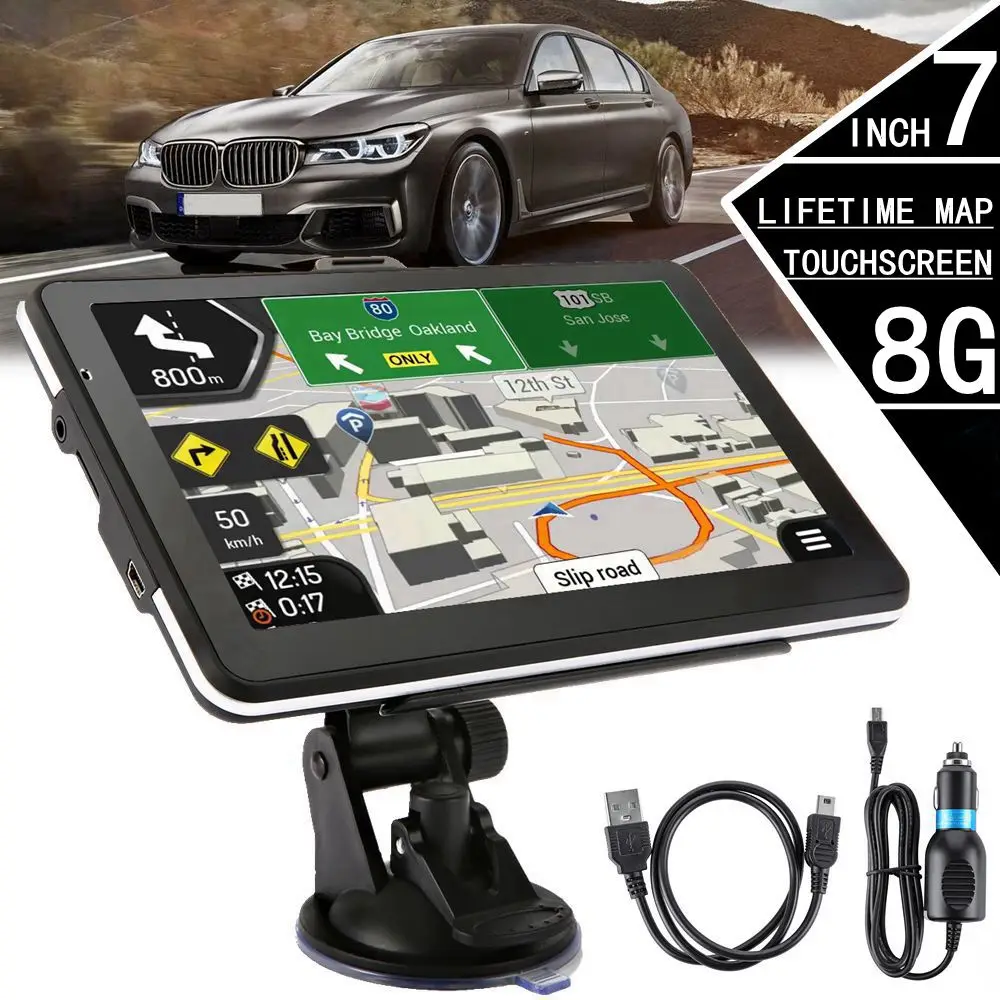 HD gps 7 дюймов сенсорный экран портативный 8 Гб gps навигатор FM передача ультра тонкий автомобиль грузовик gps трекер навигационная система