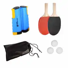 Table Tennis Net and Post Sets with Extendable Mini Posts Portable Bats Balls