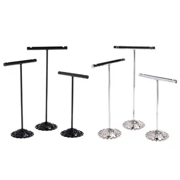 

3 Pcs Alloy Earrings Display T-Shape Stand Showcase Jewelry Organizer Holder