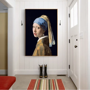 

The Girl With A Pearl Earring Famous By Johannes Vermeer Canvas balloon Canvas Art Pictures Wall Decoration