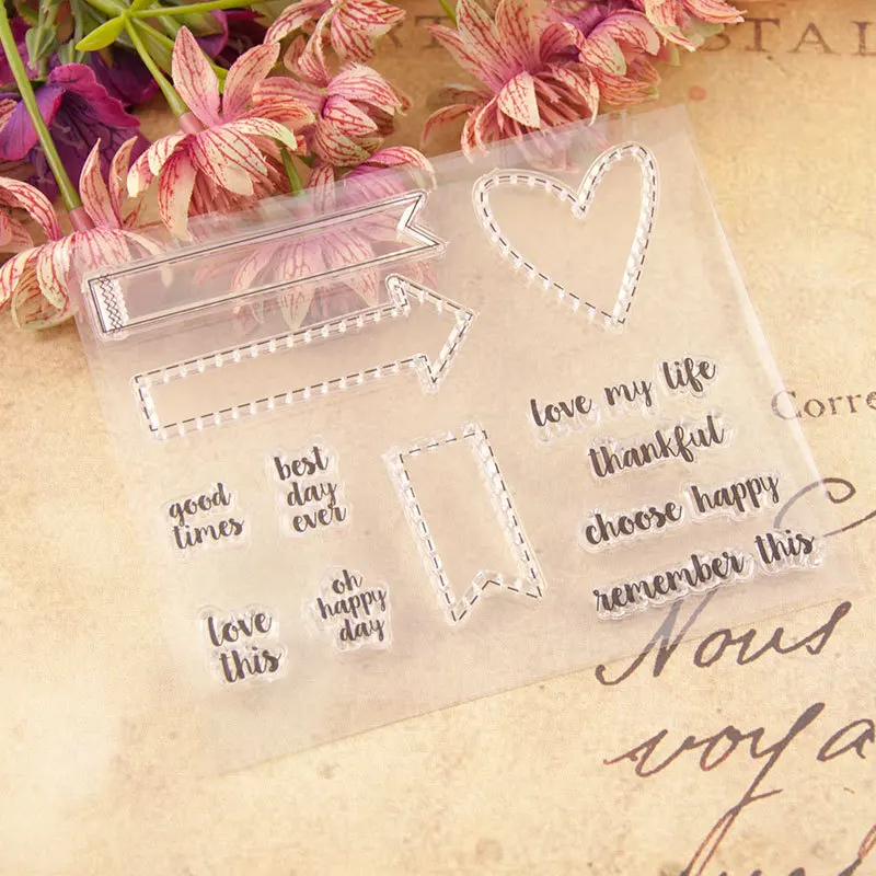 

Love My Life Transparent Clear Silicone Stamps for DIY Scrapbooking Photo Album Decoration