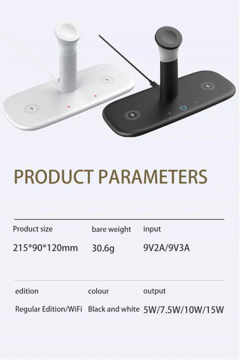 1pc 15W Five In One Wireless Charger For IPhone X 11 12 Sansung Huawei Wireless Charger Apple Watch Headphones