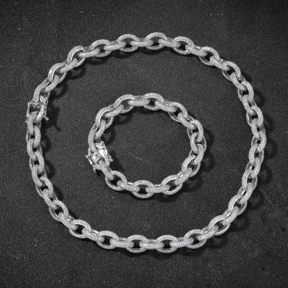 Хип-хоп крест цепь O-chain циркон браслет европейский и американский модный мужской медный циркон браслет хип-хоп рэп аксессуары