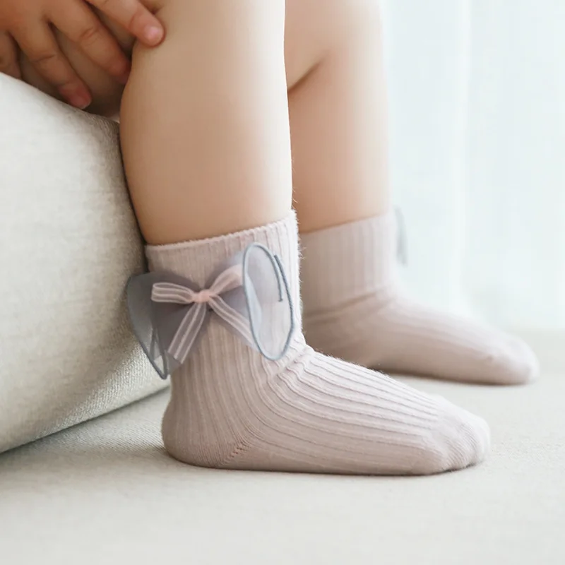 

Spring And Autumn New Style CHILDREN'S Socks Solid Color Combed Cotton Double Needles BABY'S Socks Stereo Accessories Newborns S