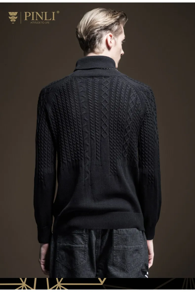 Eden Park однотонные Длинные мужские s Time-limited Pinli осень мужской жаккардовый трикотаж с высоким воротником корректирующий свитер Tide B193410246