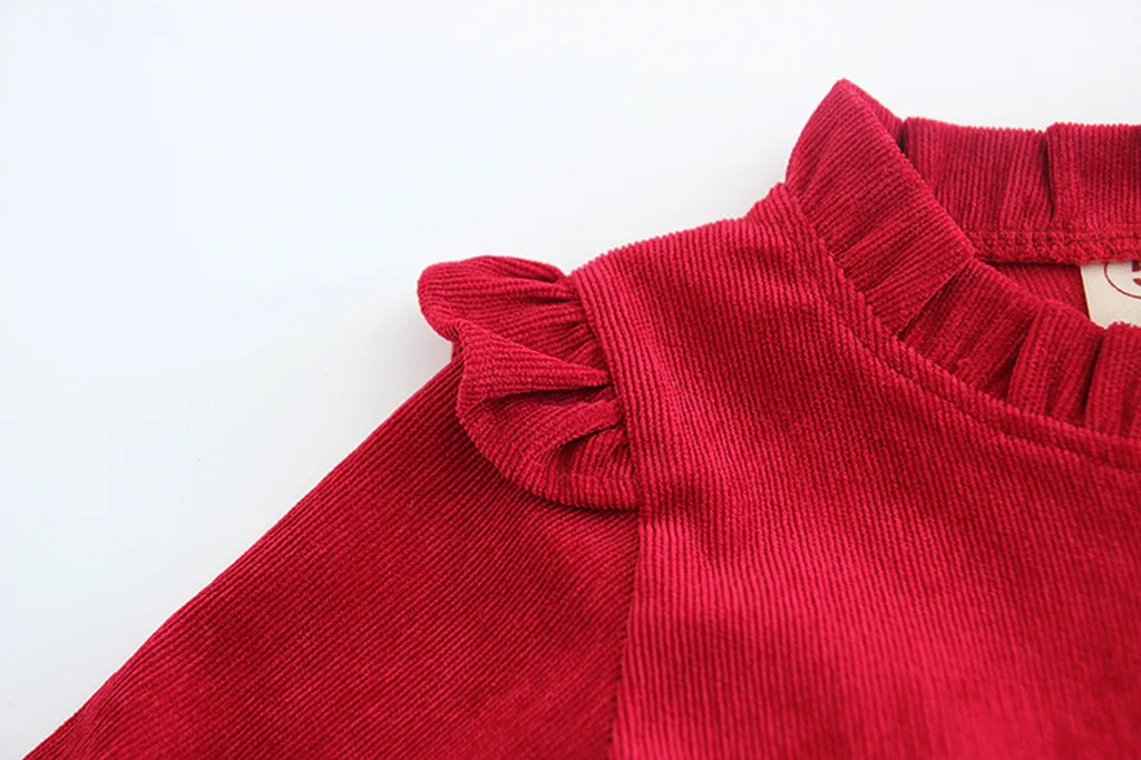 Платье для маленьких девочек vestido Infantil Menina فساتين اطفال осеннее модное платье с длинным рукавом, сплошной оборкой платье принцессы+ сумочка, Комплект одежды
