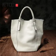 AETOO женская сумка, новая модная кожаная сумка-мешок, женская сумка-тоут, переносная мягкая кожаная Большая вместительная сумка-мессенджер