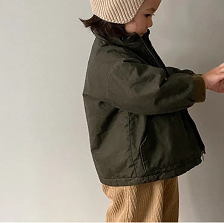 sweatshirt kid from vine Winter Hot Fashion Classic Wash Zipper Tooling Parent-Child Jacket winter coat baby boy clothes children's hooded tops