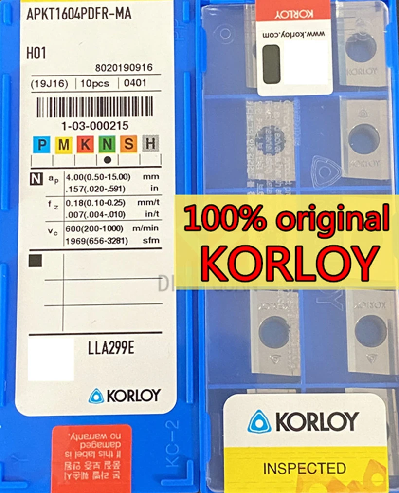100 Original Korloy Apkt1135pdfr Apkt1604pdfr Ma R0 2 Ha3 R0 8 H01 Carbide Insert Processing Copper And Aluminum Turning Tool Aliexpress