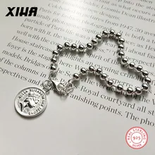 Queen Elizabeth античный браслет для монет для женщин 925 пробы серебро Бохо ювелирные изделия персонализированные Диск Европейский бисер, подвеска браслет