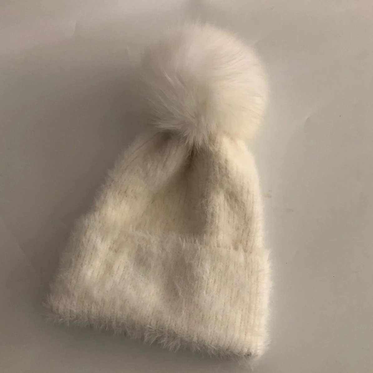 Women White ZJBECHAHMU, Модные Новые шапки с натуральным лисьим мехом, помпонами из норки для женщин и детей, повседневные зимние норковые бархатные теплые шапки Skullies Beanies - Цвет: Women White