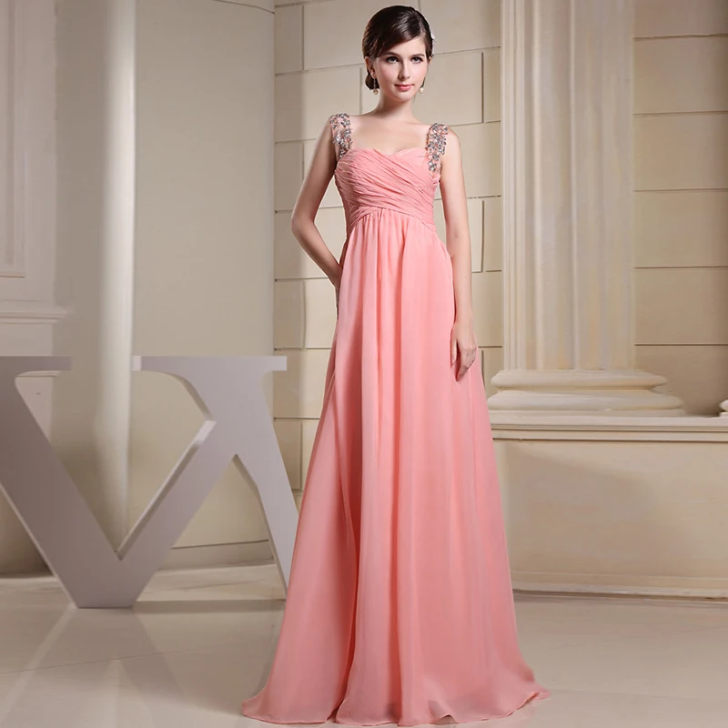 Fashion elegant Beading Sequined pink dress long skirt Prom Dresses Long Party Gala | Свадьбы и торжества
