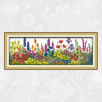 

Joy Sunday Spring Scenery in Garden Counted Canvas Embroidery Aida Fabric Handmade Accessories Needlework Cross Stitch kits