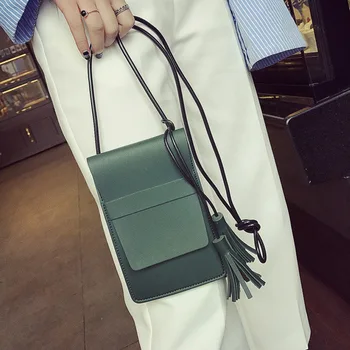 

New Style Mobile Phone Bag Women's Purse Single-shoulder Crossbody Bag Casual Bag Tassel Bag WOMEN'S Bag