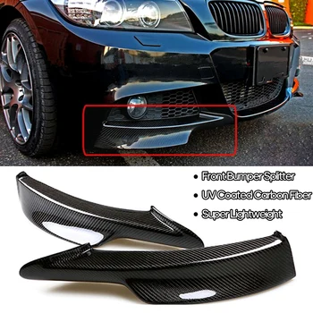 

2pcs Fine Quality Carbon Fiber Front Bumper Splitter Lip Left and Right Side For BMWs E90 335i 328i LCI M-Tech Car Styling Part