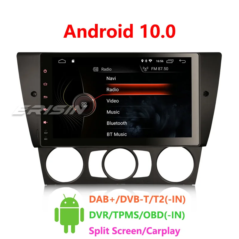 Erisin ES4290B 9 &quotAndroid 10 0 автомобильное радио GPS WiFi 4G TPMS DVR DAB + DSP CarPlay для BMW E90 E91
