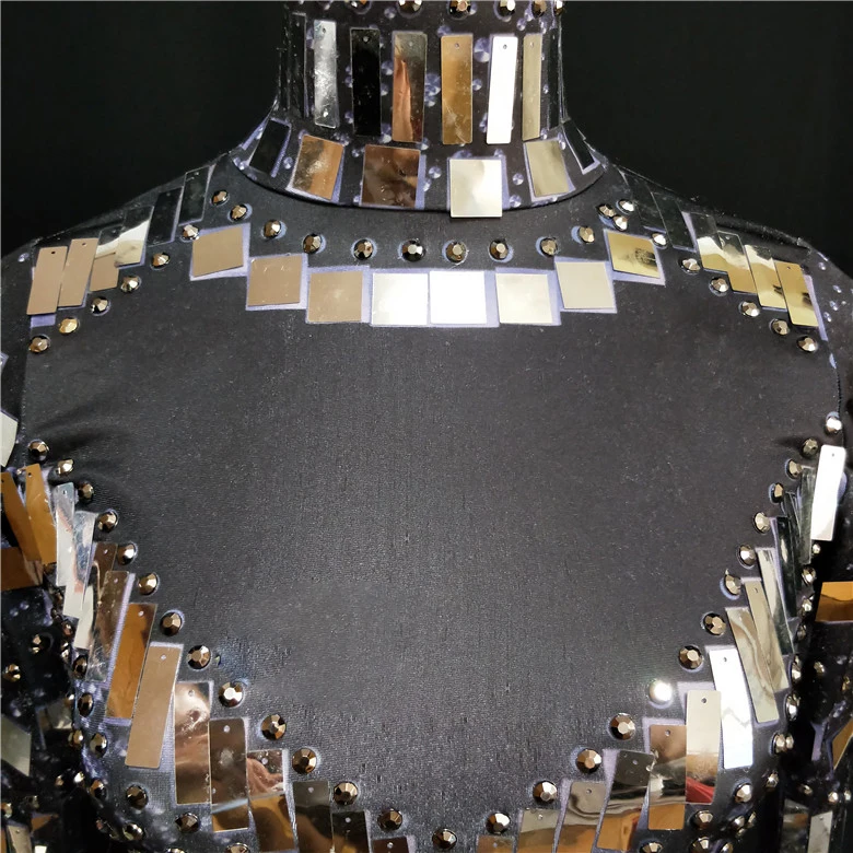 Горячая черное зеркало блестки цельное платье сексуальные женские костюмы платье для выступлений ночного клуба Бар шоу костюм