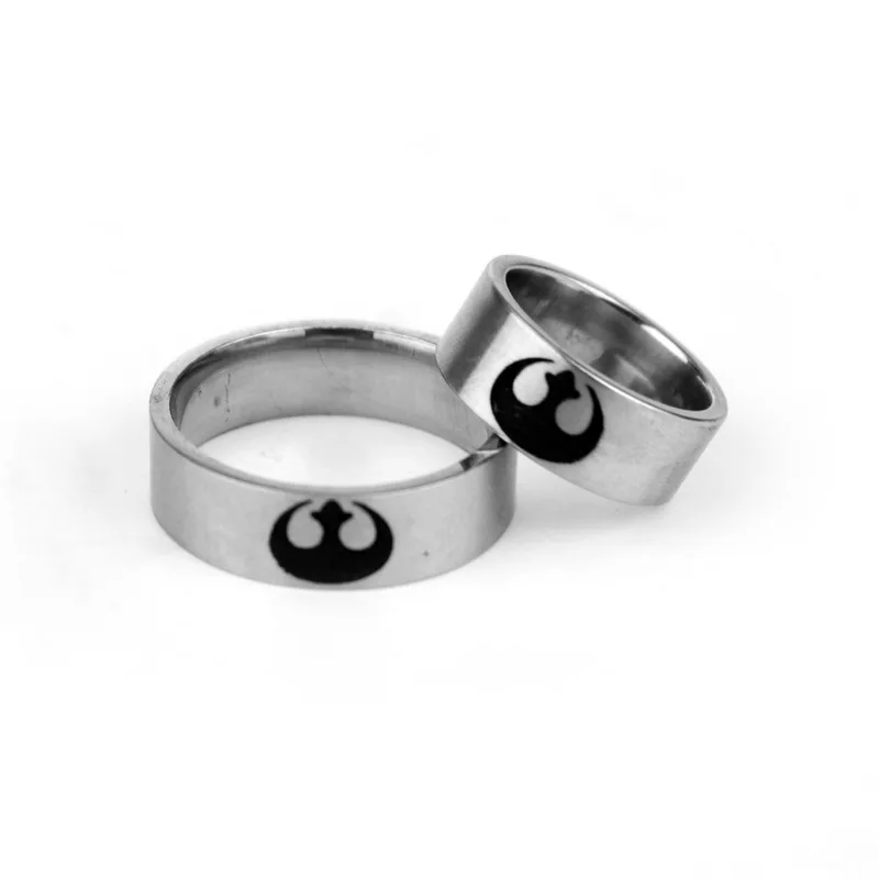 Кольцо в стиле Звездных войн черное кольцо с логотипом Rebel Allianc простое круглое