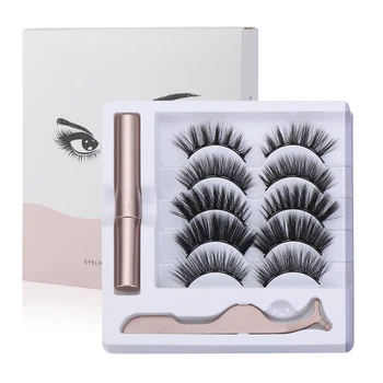 

Magnetic False Eyelashes Eyeliner Set Natural Thick Handmade No Glue Prevent Allergy Magnetic Eye Lashes With Eyelash Applicator